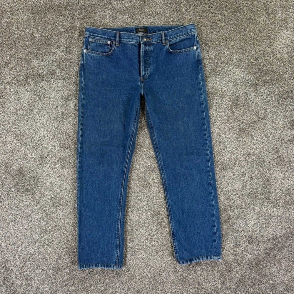 APC Petit New Standard Jeans Mens 33 Blue Denim Slim Tapered Fit Casual Pants